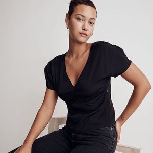 Madewell Puff Sleeve Top in Floral Jacquard